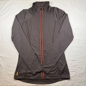 Lole Women's Charcoal Long Sleeve Top with Orange Zipper